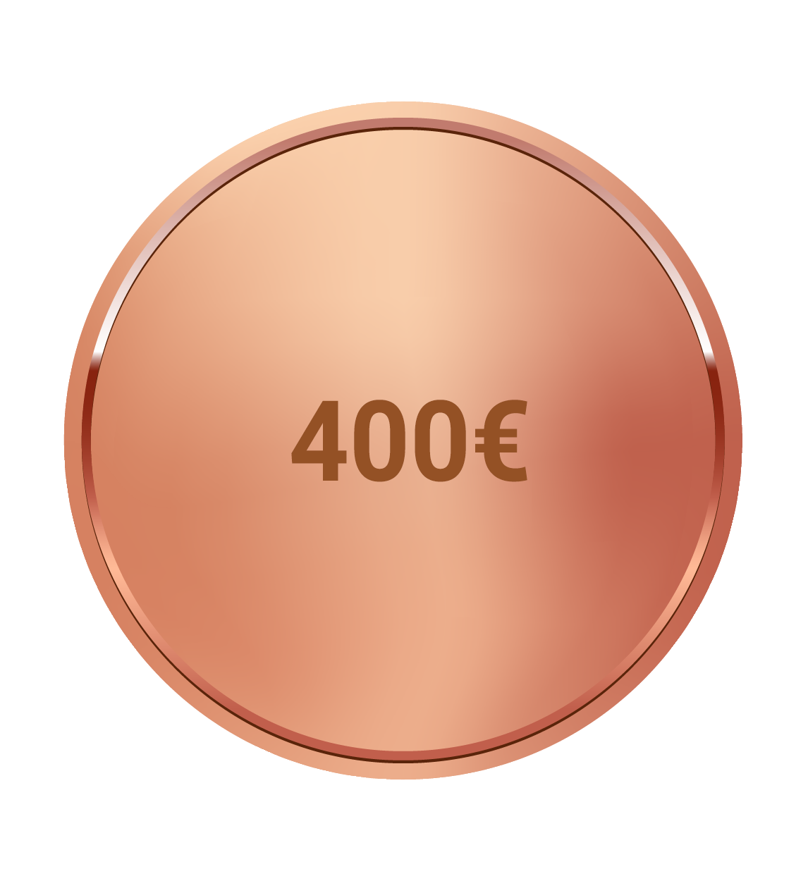 Bronzemünze mit dem Wert "400" Euro abgebildet