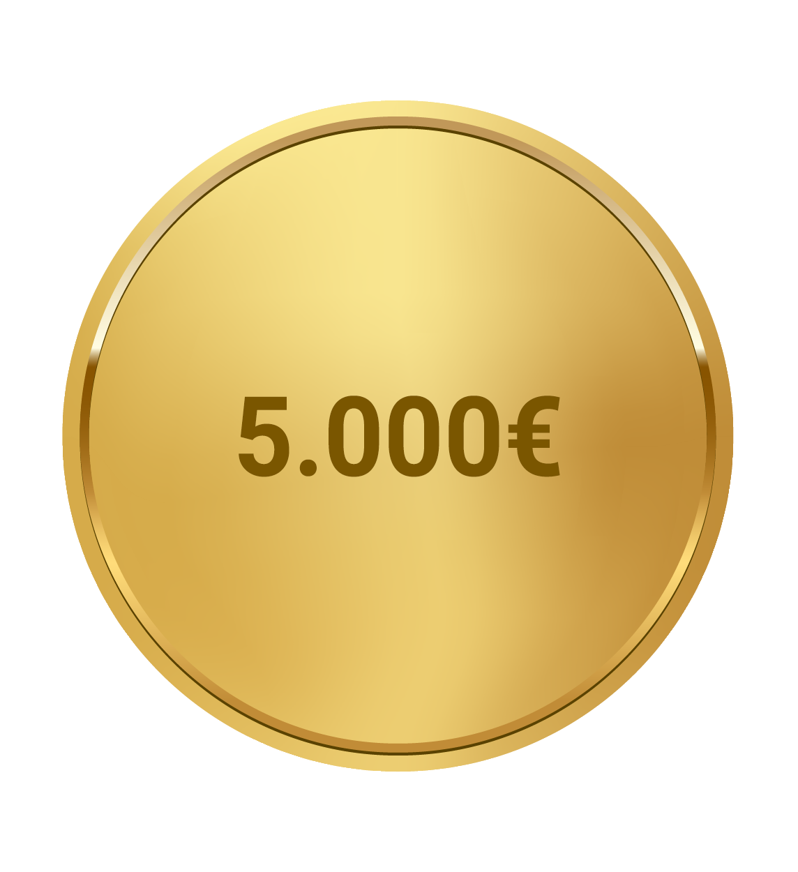 Goldmünze mit dem Wert "5,000" Euro abgebildet