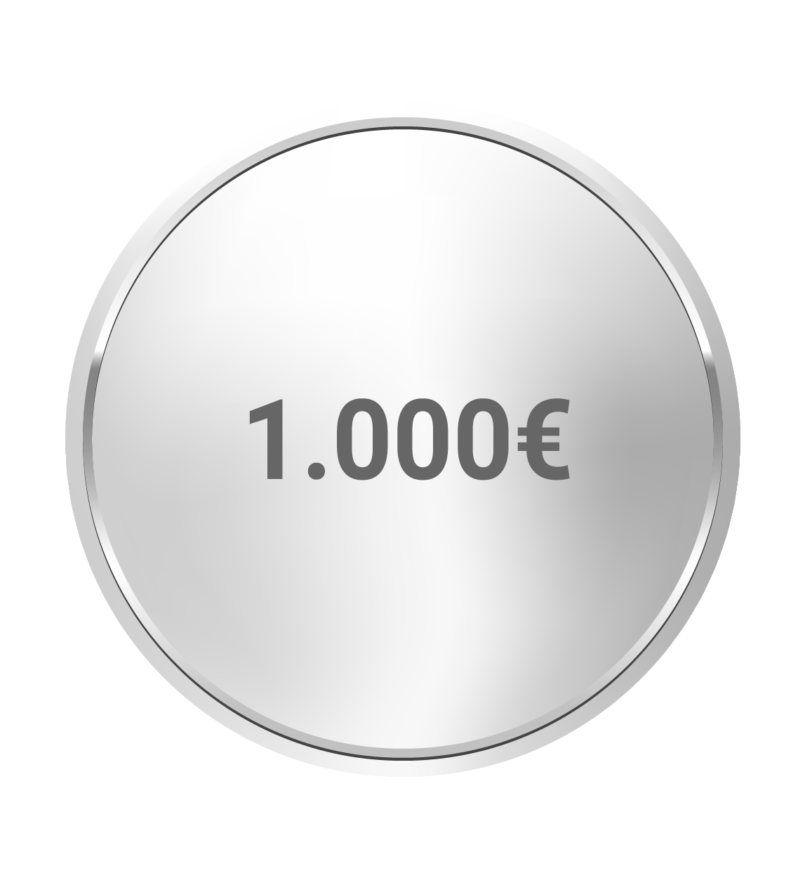 Silbermünze mit dem Wert "1,000" Euro abgebildet