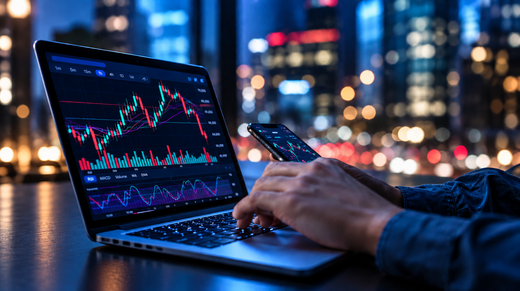 Micro Trading am Laptop