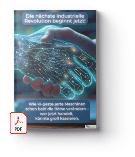 Cover des PDF-Reports: Die nächste industrielle Revolution beginnt jetzt! Wie KI-gesteuerte Maschinen schon bald die Börse verändern – wer jetzt handelt, könnte groß kassieren.